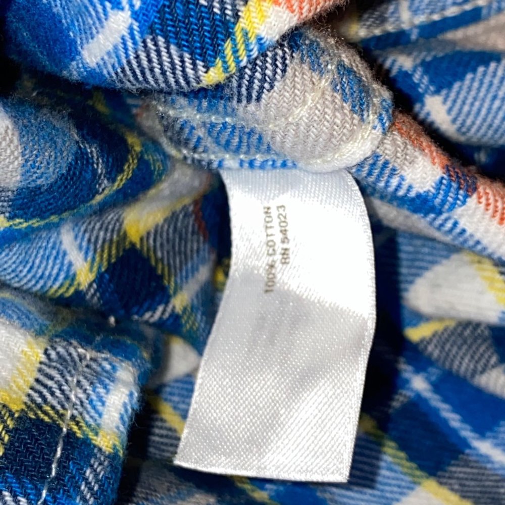 The Gap Plaid Flannel Vintage Blue Size Small Mens Dress Shirt Cotton Casual - Picture 8 of 8